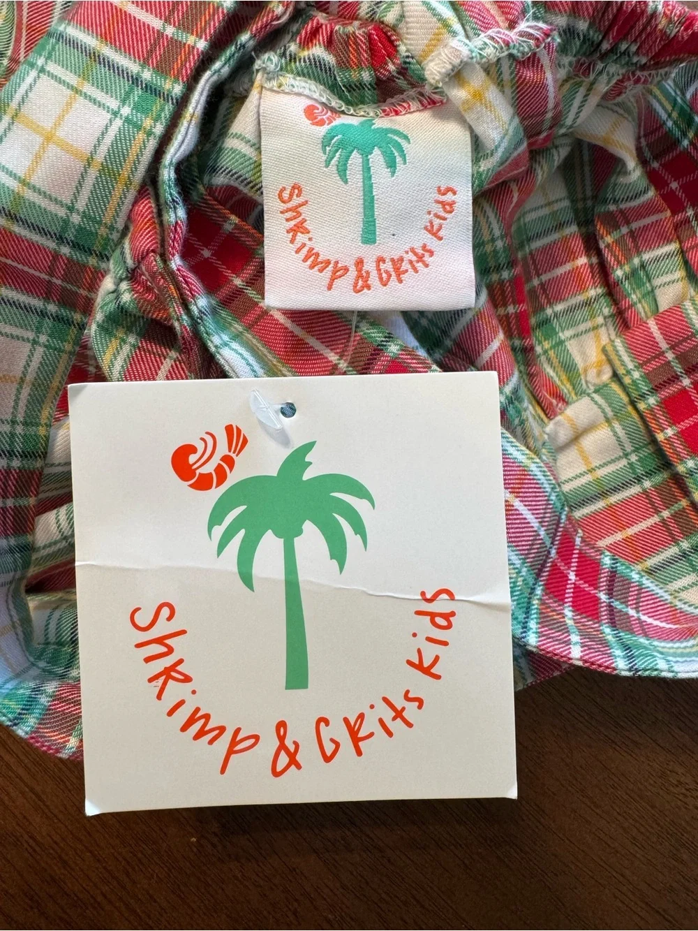Shrimp & Grits Kids Plaid Bubble Jumper 12M NWT